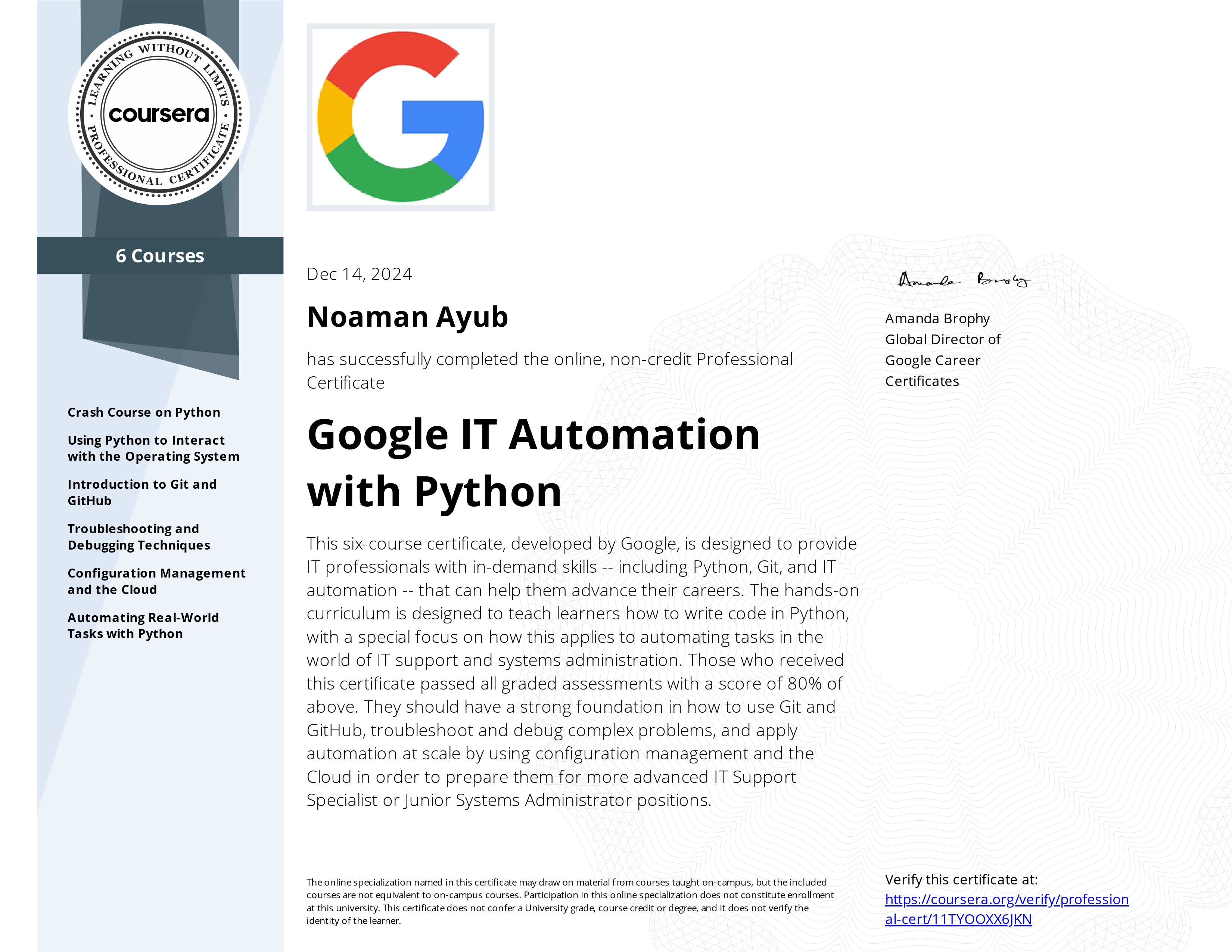 Google IT Automation
